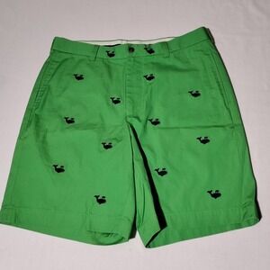 Brooks‎ Brothers 346 Green Whale Print Shorts Mens Size 34 Cotton